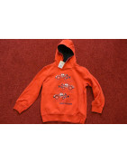 Hoodie, orange mit Radlader-Motiv