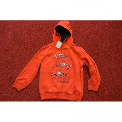 Hoodie, orange mit Radlader-Motiv