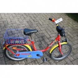 Kinderfahrrad, rot/blau/gelb