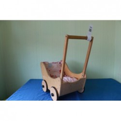 Puppenwagen aus Holz mit Kissen
