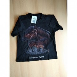 T-Shirt, schwarz mit Pferdemotiv, Größe 110/120